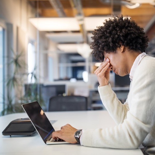 A man stressed due to his job